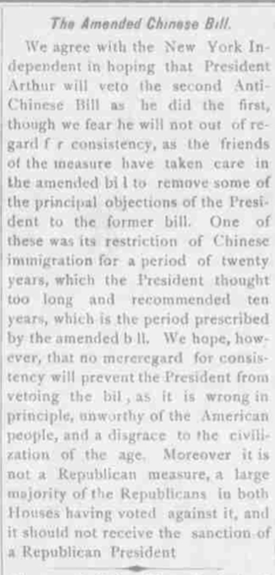 Amended Chinese Bill