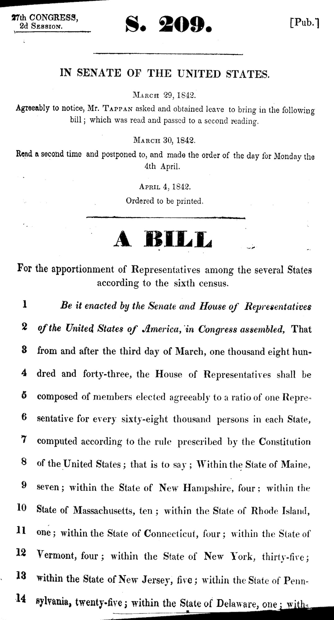 Apportionment of Representatives