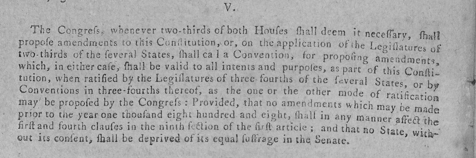 Article V of U.S. Constitution