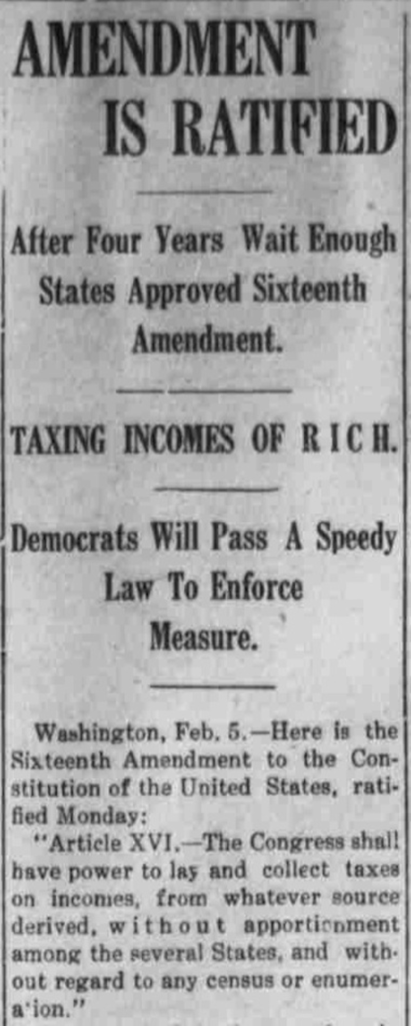 States Approved 16th Amendment