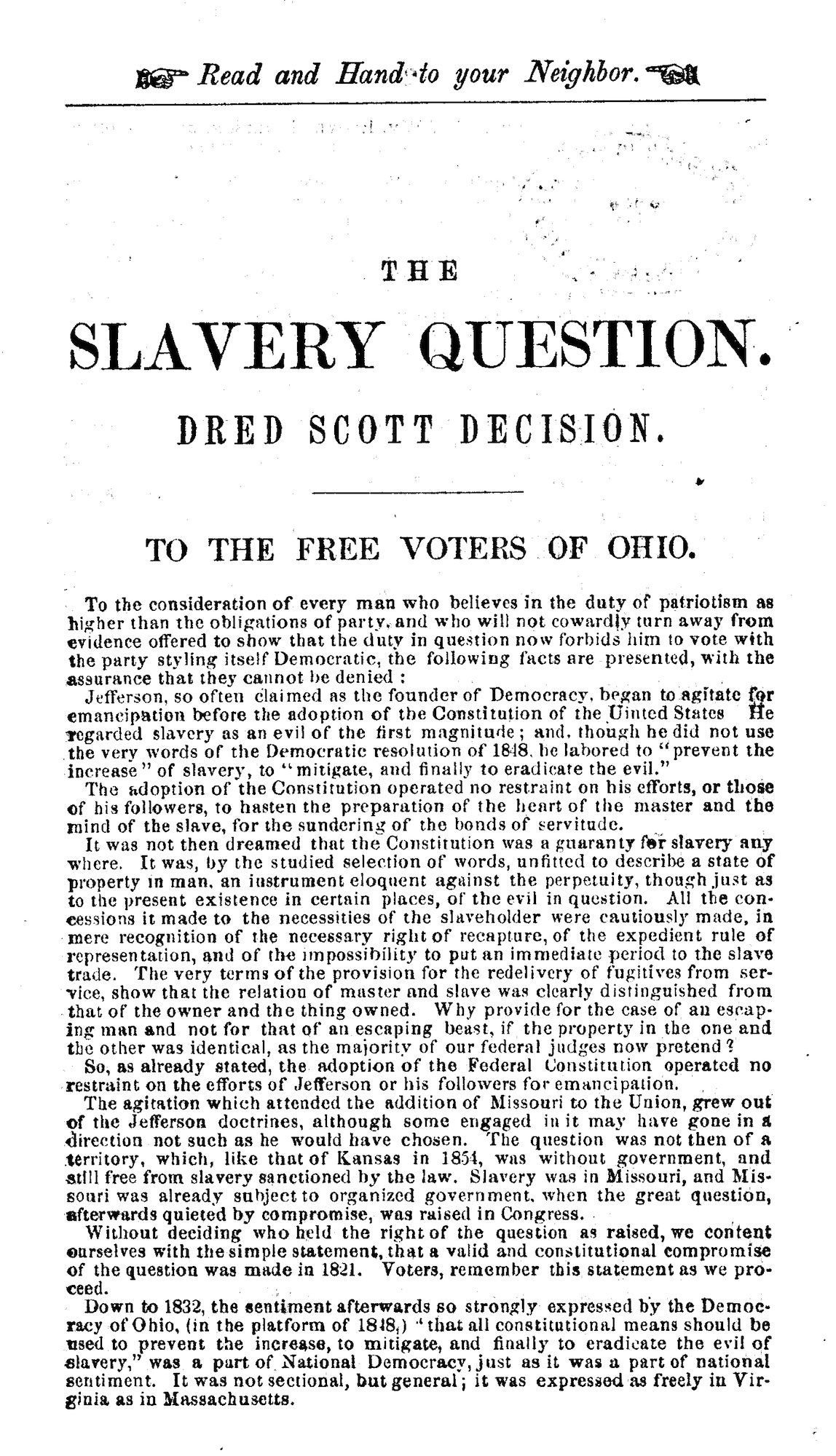 The Slavery Question