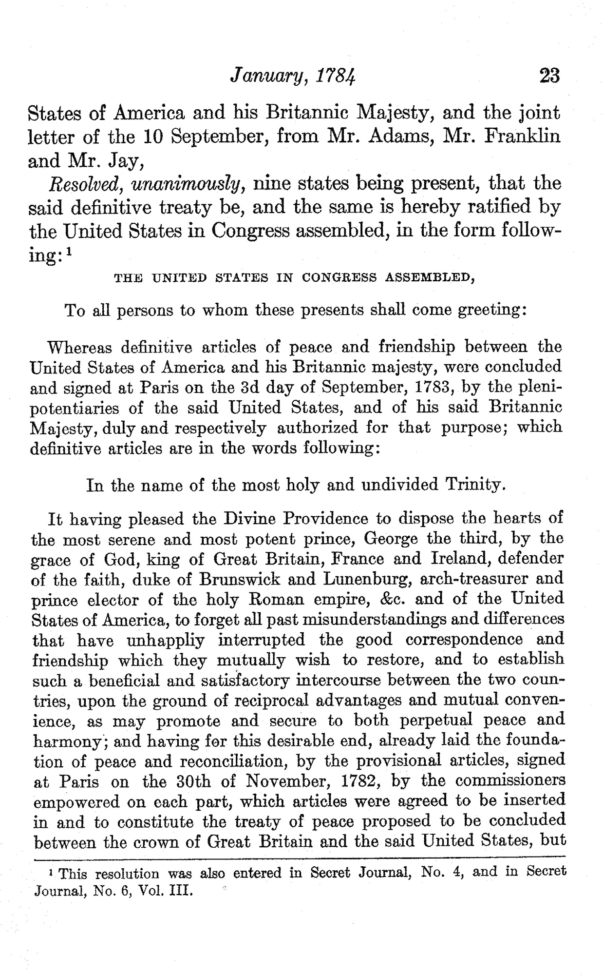 Treaty of Paris Ratification