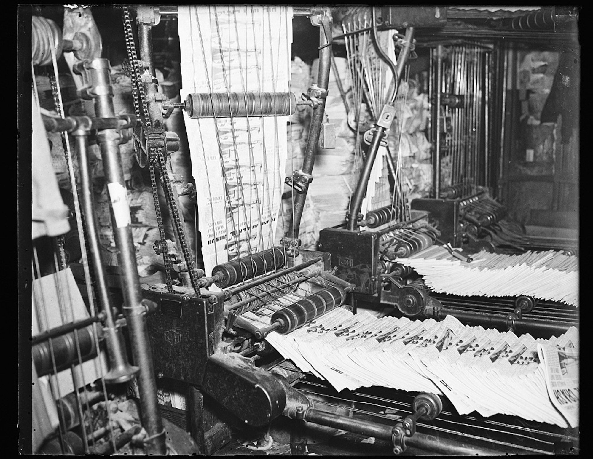 Newspapers Coming Off the Press