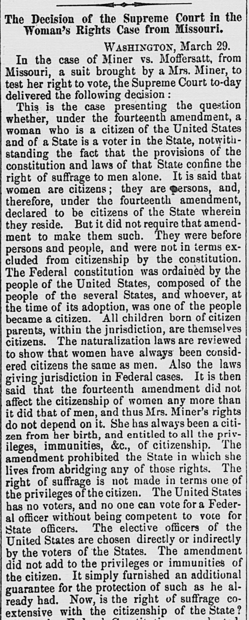 The Woman's Rights Case